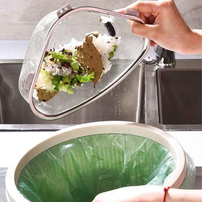 Kitchen Sink Drain Basket Stainless Steel Triangle Food Vegetables Peel Egg Filter Storage Organizer Kitchen Shelf Rack Drainier