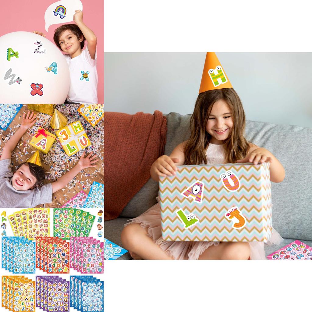 Cute Cartoon Interactive Alphabet Stickers Set For Kids Classroom Learning Fun
