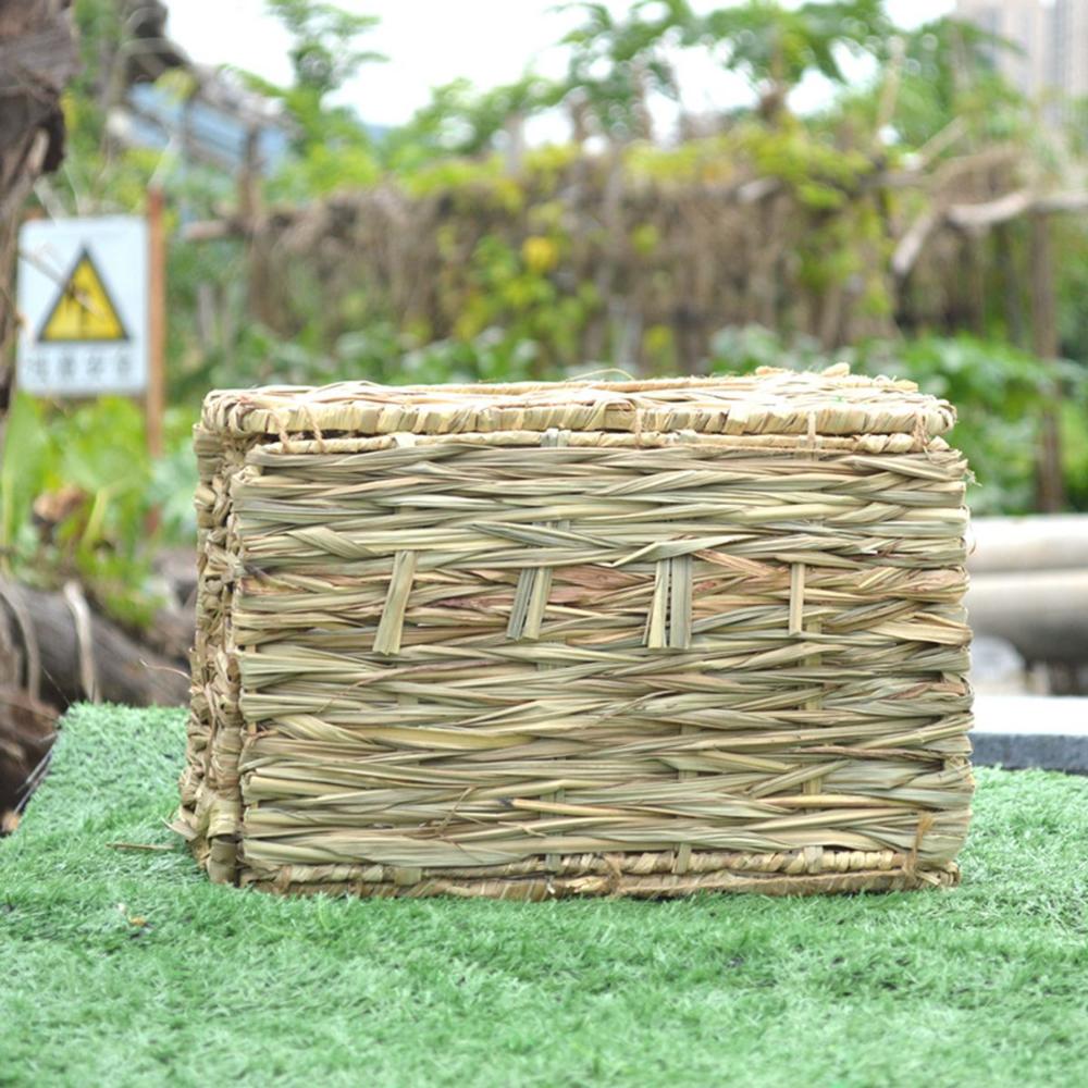 Hedgehog Bunny Handmade Natural Comfortable Foldable Woven Chew Toys Rabbit House Hay Hut Grass Bed