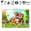 1 cartoon banner with a background of Jesus and children - a bright 2D polyester religious party decoration, studio prop