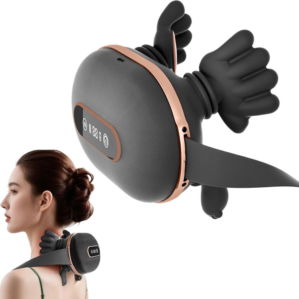 Brushless Motor Liquid Display Biomimetic Massage Neck Massager With 3 Levels Strength And 2 Levels Hot Compress