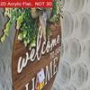 Warm Home 2D Round Welcome Sign 2D Flat Wall Sign New Hanging Wooden Board  Front Door Decor