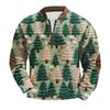 Men's Fashion Christmas Printed Corduroy Zipper Shirt