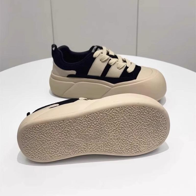 Retro Maillard bread shoes women's autumn new versatile platform casual board shoes
