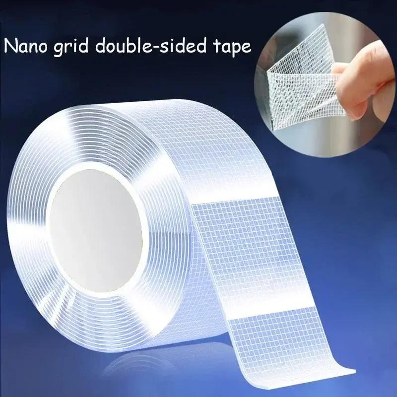 Nano Double Sided Adhesive Tape 1mm Thick Upgraded Version with Grid Multipurpose Waterproof NoTrace Tape Other Material