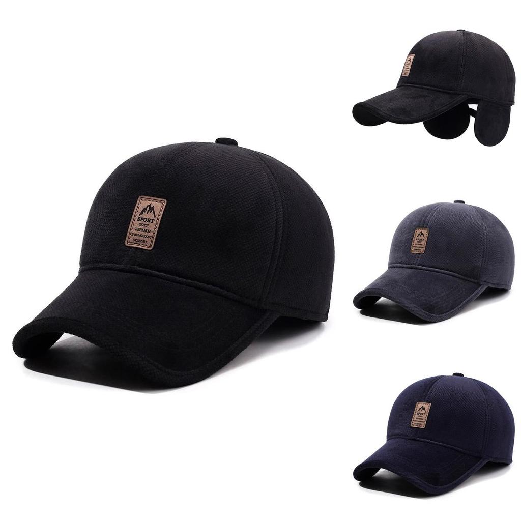Sports Style Baseball Cap For Men With Fleece Lining Windproof Warmth For Outdoor Activities