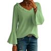 Women's Casual Long Sleeved  Top Pullover  V Neck Shirt Dressy Casual Blouse Basic Tshirts