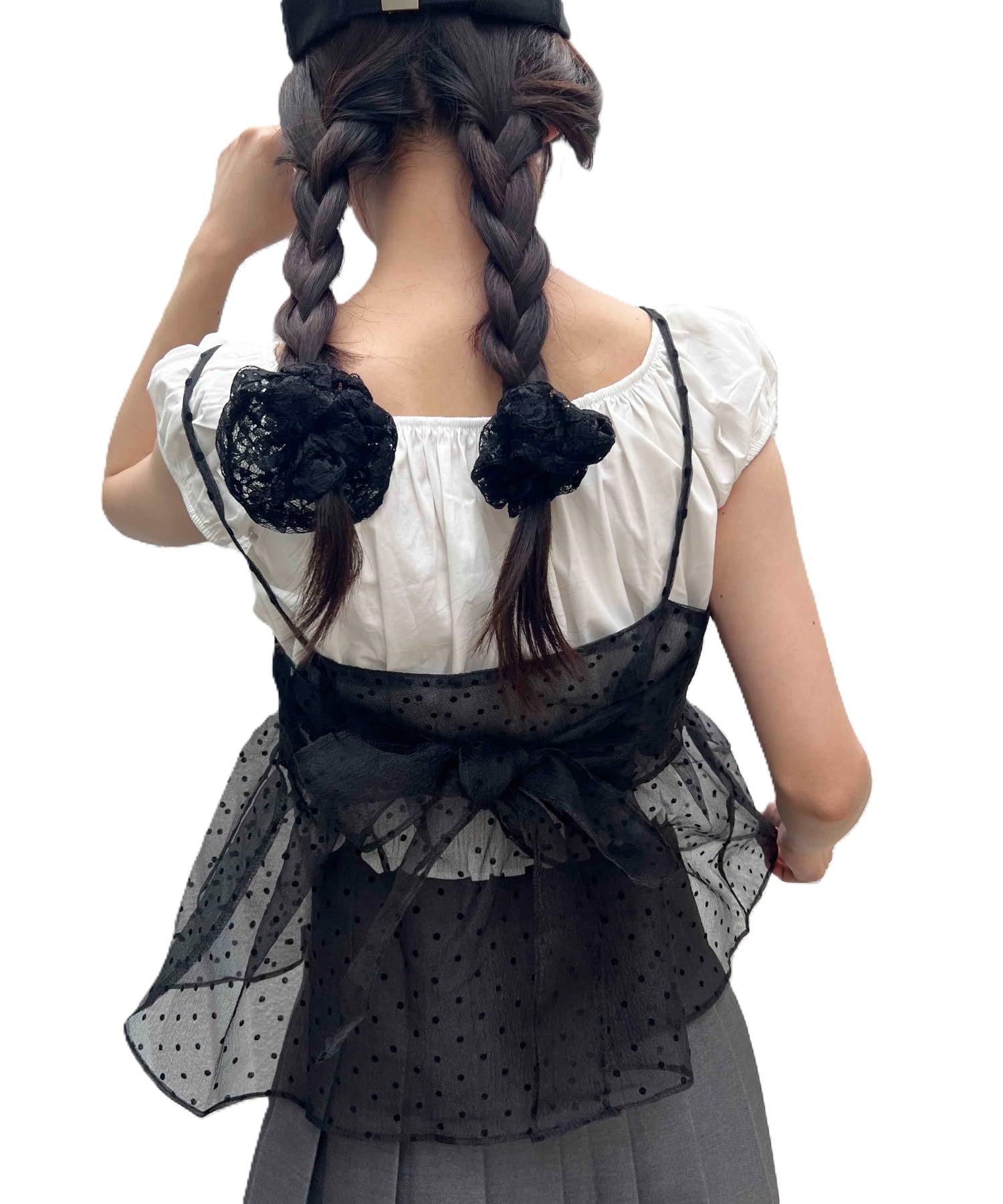 

WEGO Back Size Black Women s Camisole, WC, Ribbon, Dot, Sheer, F, чёрный