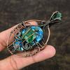Copper Turquoise Gemstone Handmade Copper Wire Wrap Jewelry Pendant 3.39 o3A37
