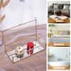 1/2 Stück Glas Schmuckschatulle Transparent Golden Rechteckig Vintage Schmuck Organizer für Zuhause Halsketten Armbänder Ohrringe Aufbewahrung