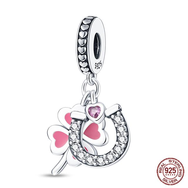 2023 mode Frühling Glück Vier Kleeblatt Serie 925 Sterling Silber Charms Perlen Fit Fasion 925 Armband DIY Schmuck