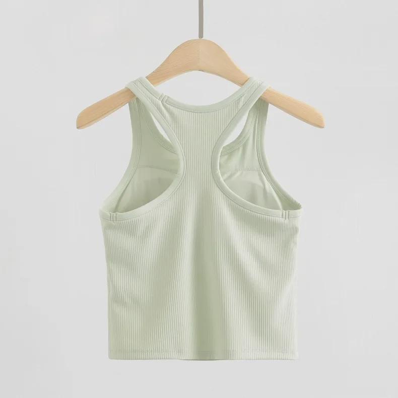 Women's Original Ebb Yoga Vest: I-Shaped Quick-Dry Sportswear with Chest Pad for Running and Fitness