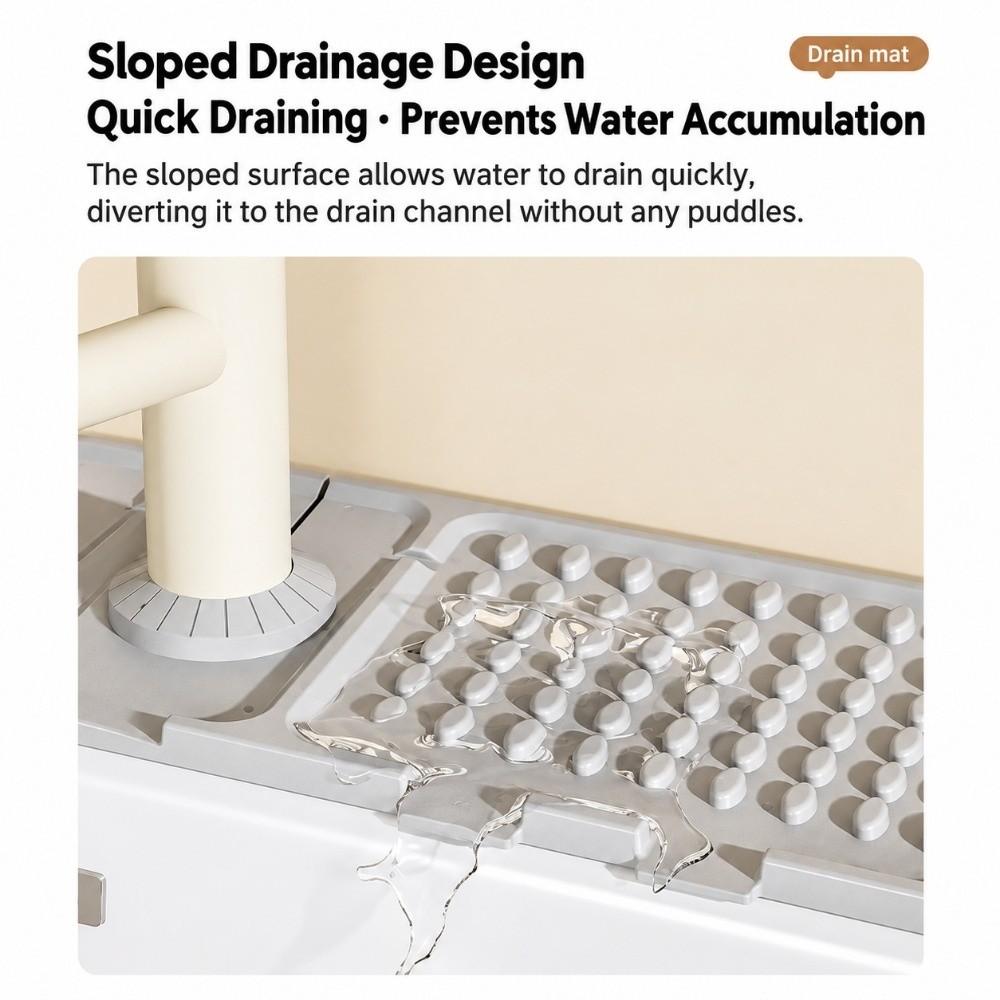 Non-Slip Silicone Faucet Mat Freely Cut Water Drip Catcher Tray Sink Splash Guard  Bathroom