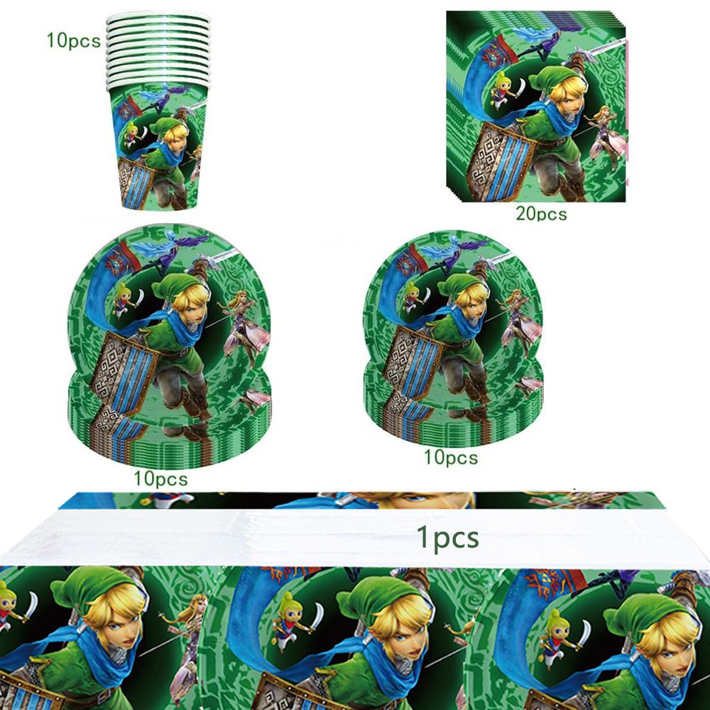 

New 51x Party Tableware Include Banner Tablecloth Plates Napkins