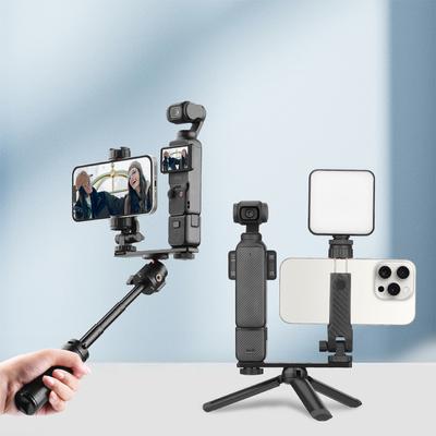 Hordozható Forgatható Telefoncsipesz DJI Osmo Pocket 3-hoz Bővítő Tartozékok Töltőfény Állványcsipesz 1/4 hüvelykes Csavarral és Hidegcipővel