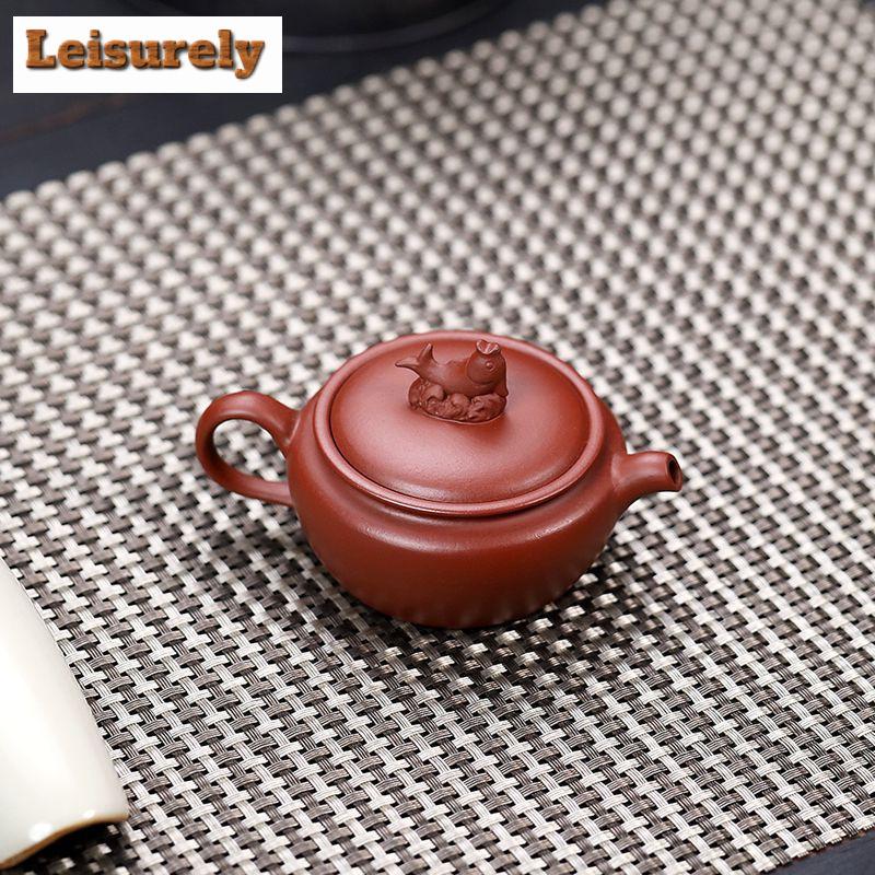 100ml Classic Yixing Purple Clay Teapots Handmade Fish Lid Pot Raw Ore Dahongpao Mud Tea Soaking Kettle Chinese Zisha Tea Set