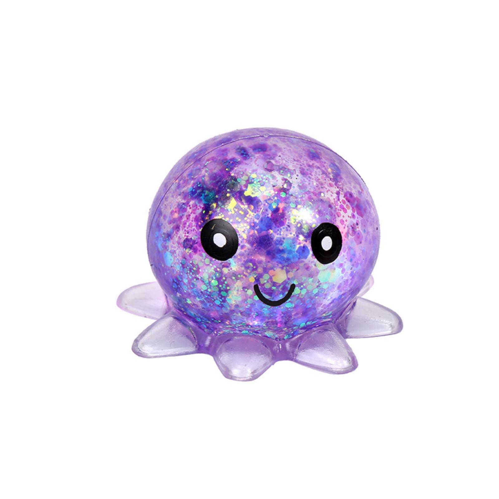 

Glitter Octopus Squishy Toy Soft Silicone Stress Relief Sensory Fidget Toy Squeeze Toy for Kids and Adults with Glittery Finish One Size фиолетовый