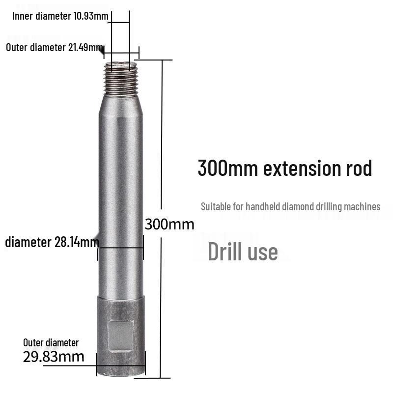 Tungsten Steel Diamond Core Drill with Threaded Handheld Design and Extended Connecting Rod