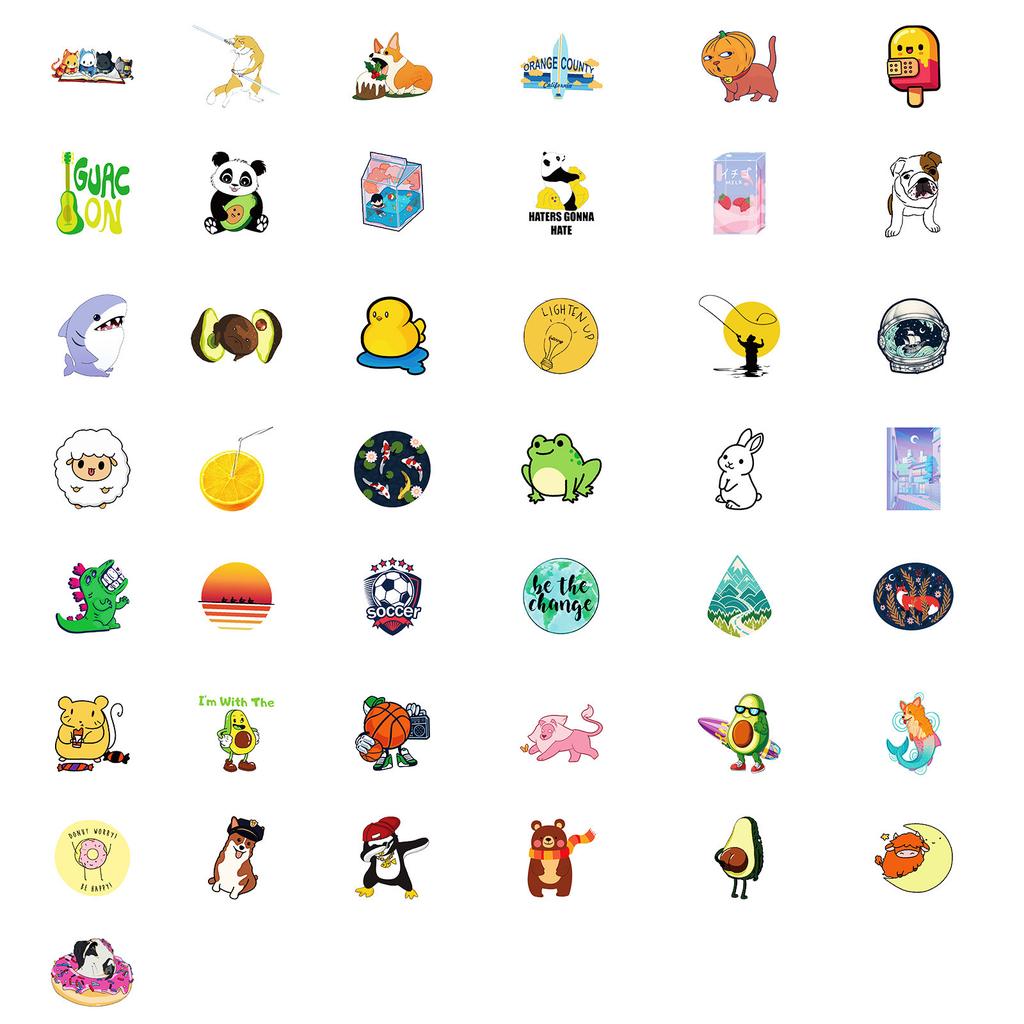 100 Small Size 4cm Creative Anthropomorphic Animal Graffiti Stickers Fencing Cat Creative Waterproof Stickers