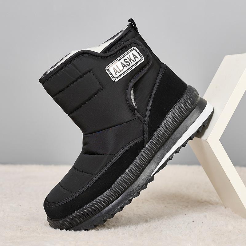 Winter New Snow Boots Men's Medium Tube Flat Heel Fashion Versatile Velvet Thickened Warm Thick-soled Cotton Boots