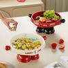 Dopamine Fruit Plate Multifunctional High Footed Candy Snacks Plater Bottom Drainage Handle High Footed Tray Desktop Ornament