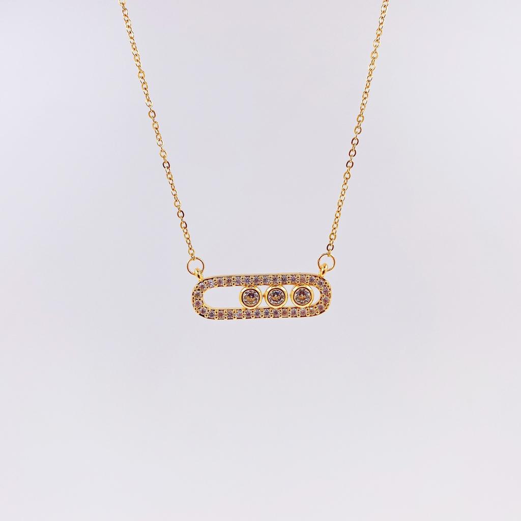 Micro Pave Full Zirconia Pendant Fashion Pin Necklace Personalized Collarbone Chain Jewelry For Women
