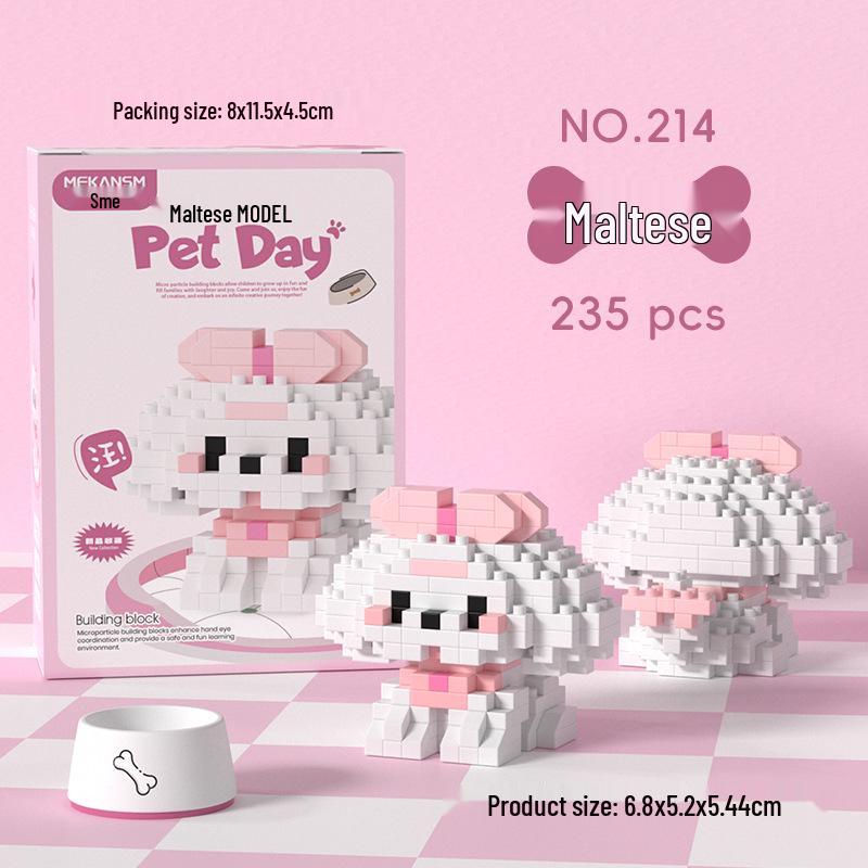 Micro Mini Building Blocks: Shiba Inu, Teddy, Corgi, Cat, Cow Plush Toys Gift Set