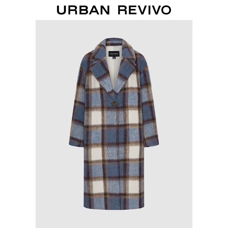 

UR Women s Retro Plaid Long Winter Coat M