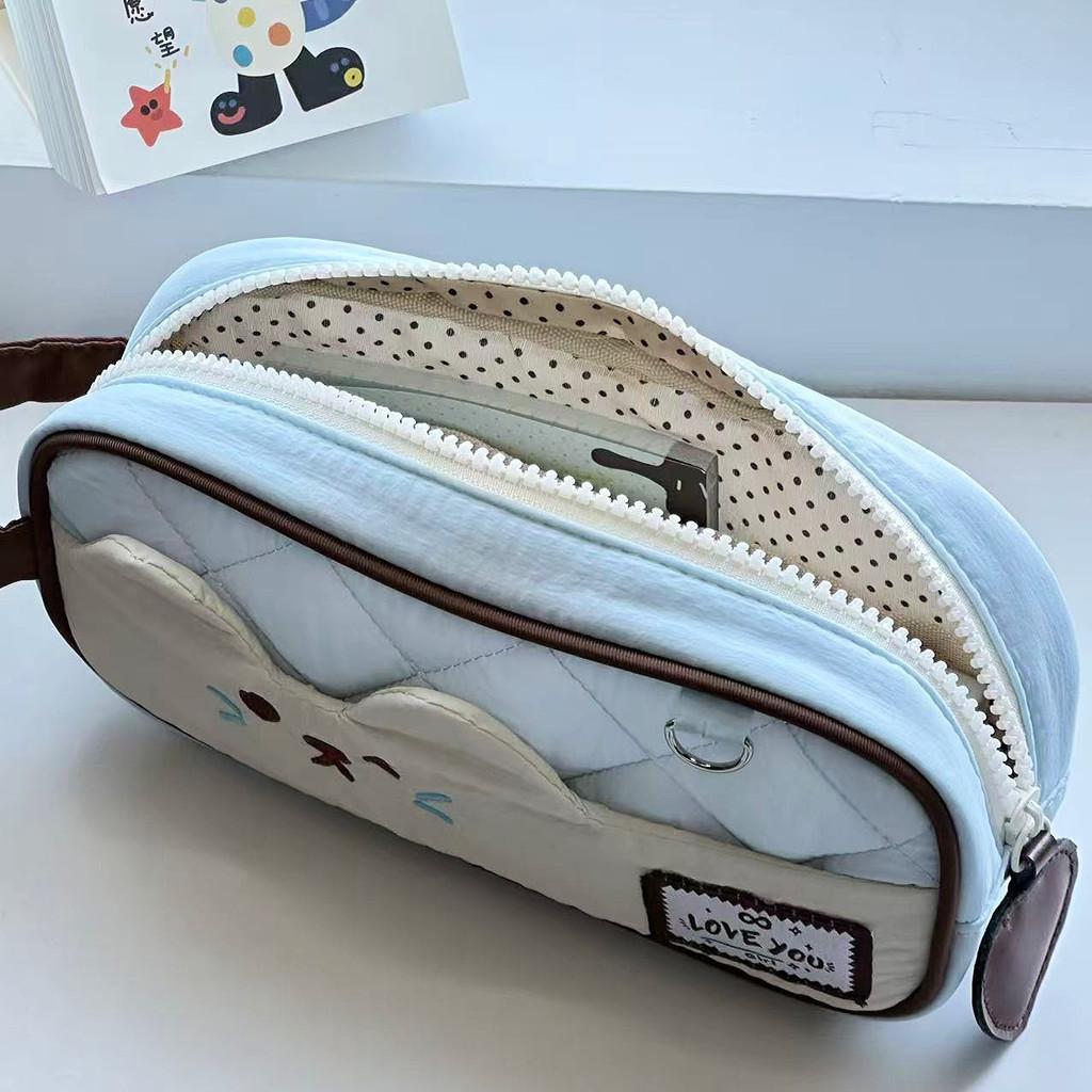 Cute Cat Polyester Pen Organizer With Spacious Storage For School Use
