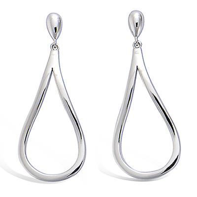 [M6220] - Silver 'Choréographie' Silver Earrings (rhodium-plated) - 38x15 Mm