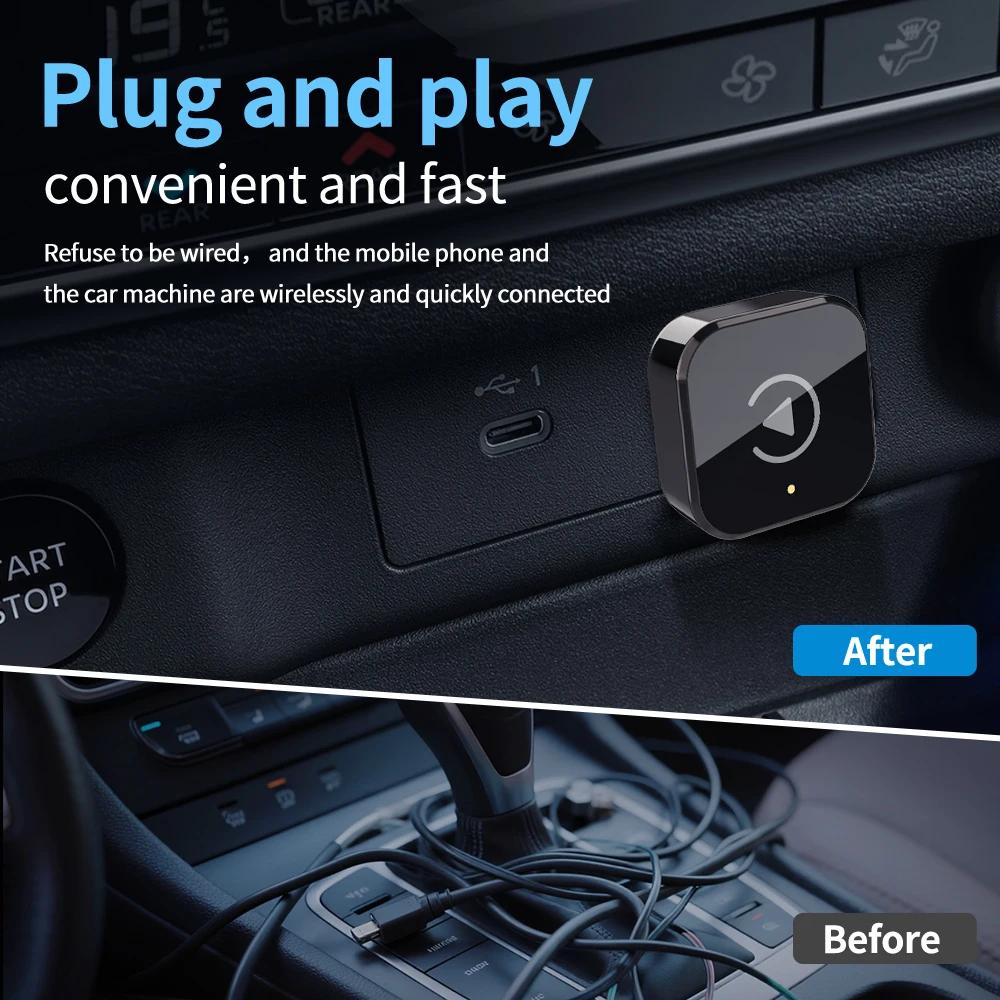 New 2 in 1 Wireless CarPlay Adapter&Android Auto Wireless Adapter, 5Ghz WiFi Type-C/USB Plug and Play For VW Toyota Nissan Honda