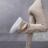 Spring and Autumn Solid Color High-waisted Wrapped Hip Elastic Thread Pants Casual Fashion Flared Pants