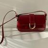 1pc Elegant Women's Red Crossbody Bag - Vintage Style Lightweight with Detachable Strap, Shiny Sequin Accents, Snap Closure