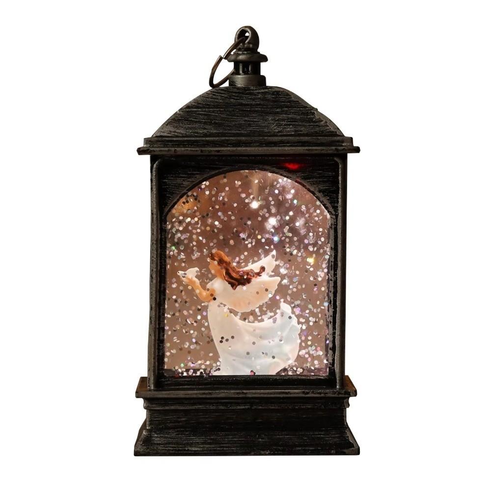 Portable Christmas Ornaments Decorative Glowing Snowflake Lantern Wind Light Interior Decoration