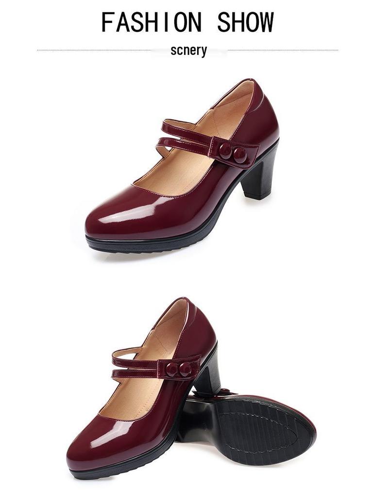 2022 Damen Weiches Leder Schuhe mit niedrigem Absatz: Frühlings-/Herbststil für Laufsteg & Cheongsam