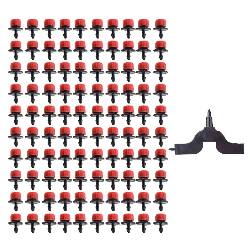 Plastic Adjustable Irrigation Drip Emitter Set With Adjustable Flows For Precise Plant Watering And Water Conservation