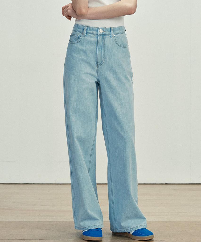 Marop 9164 Lightweight Wide Denim Pants (Light Indigo)