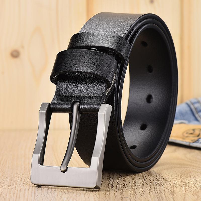 Belt Men'S Premium Retro Leather Belt Extended Size 150Cm Two-Layer Cowhide Belt