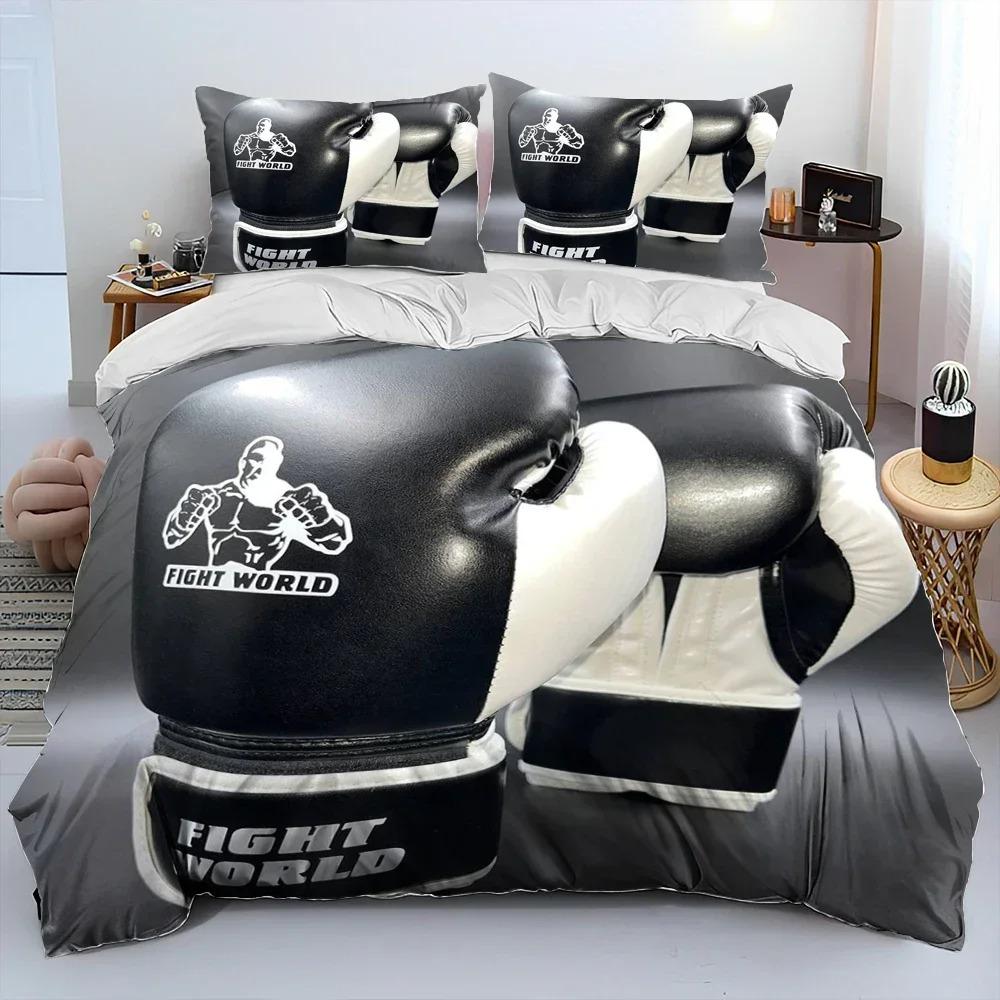 3PCS Single-sided Boxing Gloves Boxer Fight Printed Comforter Bedding Sets Comfortable Bedspreads Comforter Duvet Birthday Gift