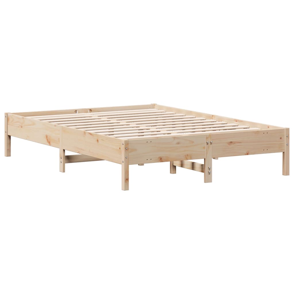 Vidaxl Rama Łóżka Bez Materaca, 140X200 Cm, Lite Drewno Sosnowe