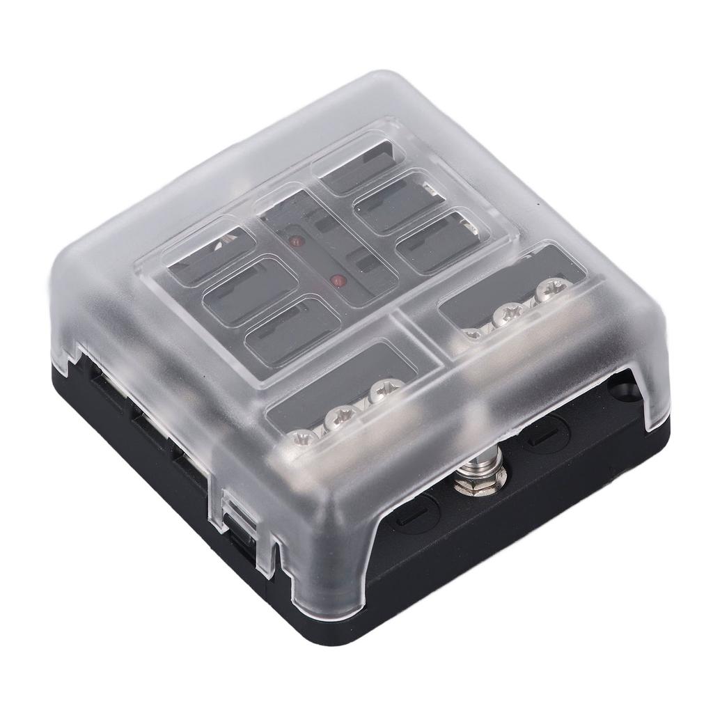 6 Way Box, LED Display, 32V Carrier for Car, Boat, Truck, with Waterproof Cover, 100A Highest Input Current