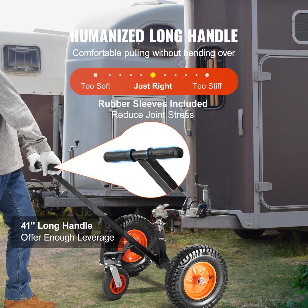 SucceBuy 1000lbs Tongue Adjustable Trailer Dolly Carbon Steel Trailer Mover Universal Wheel Parts for Moving RV Boat Camper Jack