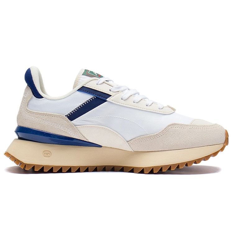Li Ning Cargo Suede Fabric Leather Shock Absorbing Non-Slip Wear-Resistant Lightweight Low-Top Sports Casual Shoes Men Sneakers White Green AGCS261-6