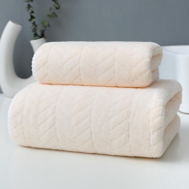 Thickened Absorbent Wheat Ear Coral Fleece Towel Bath Towel