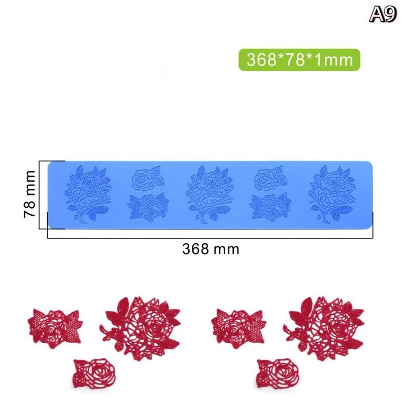 Reusable Silicone Mold for Fondant with Flower Leaf Patterns for Cake Lace Mat DIY Craft Decoration Tool