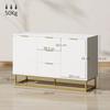 Sideboard - Kitchen Storage Unit - HOMCOM - Contemporary Graphic Design 2 Cupboards 3 Drawers - Wood - 120x40x76cm - Golden White