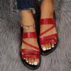 Womens Chic Braided Open Toe Anti Slip Sole Beach Casual Slide Sandals Flip Flops