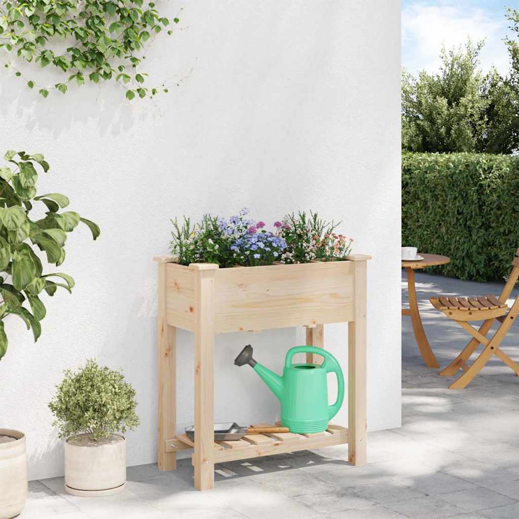 Garden Planter with Shelf Beige 71 X 37 X 76.5 Cm