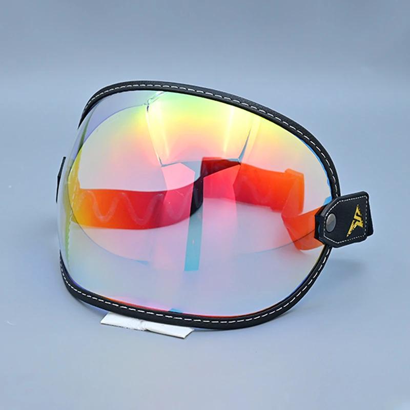 Retro Motorcycle Goggles Bubble Visor Outside Riding UV Protection Windshield Colorful Vintage for Half Face Helmets