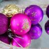 Purple & Gold Christmas Ornament Ball Set - 40pcs, 6CM Electroplated Plastic